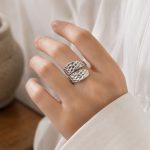 انگشتر استیل دست ساز چکش کاری