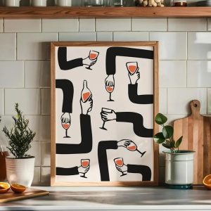 تابلو دکوراتیو Wine Glass - سایز 30*42 سانتی متر